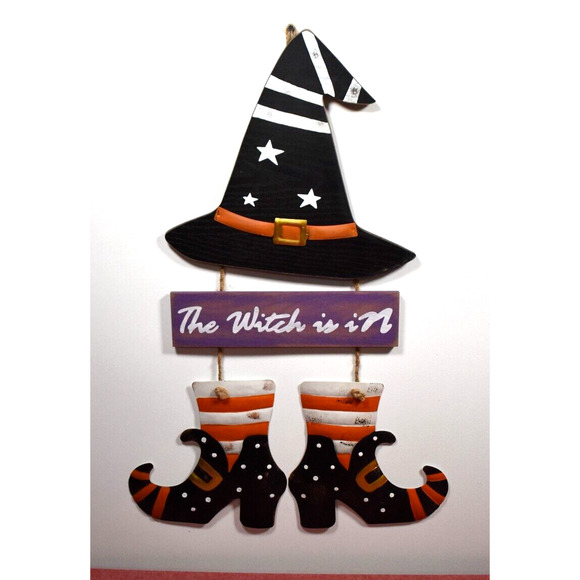 Halloween The Witch Is In Hanging Sign Home Decor